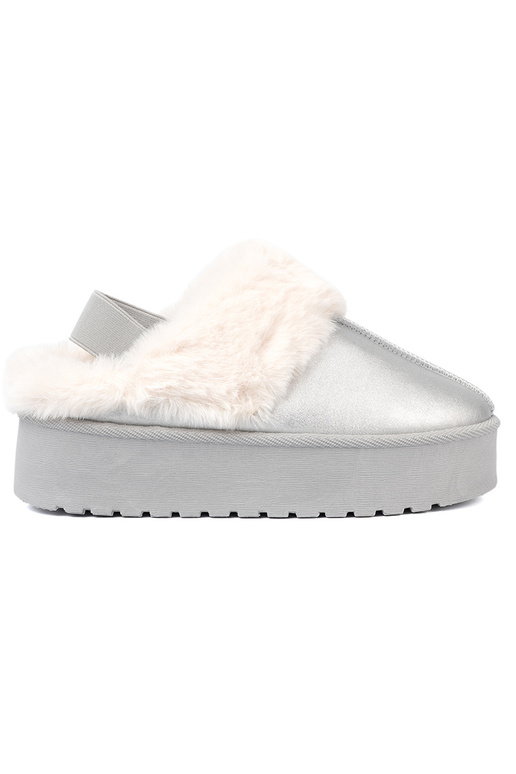 silver color INomens snoIn boots Inith fur i platformą