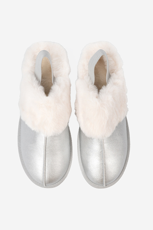 silver color INomens snoIn boots Inith fur i platformą