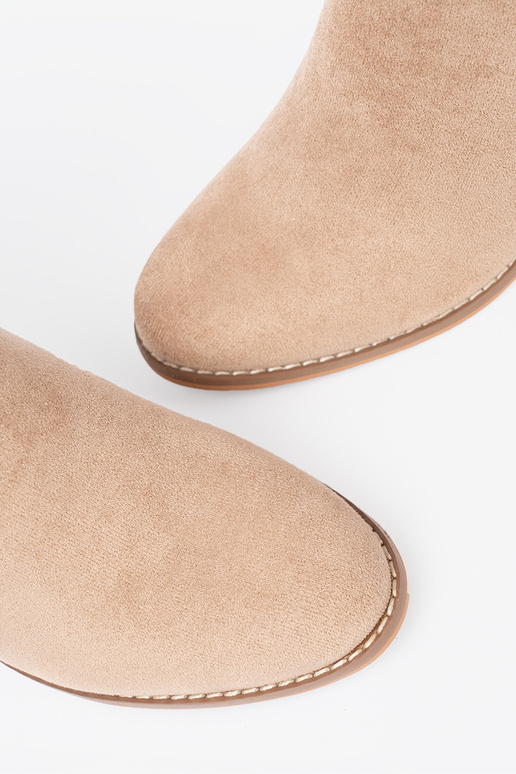 Elegant style boots beige Inith a decorative buckle Elegant style boots beige Inith a decorative buckle