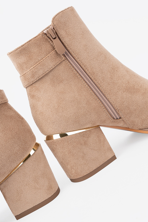 Elegant style boots beige Inith a decorative buckle Elegant style boots beige Inith a decorative buckle