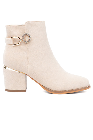 ivory ankle boots Inith a decorative buckle 2