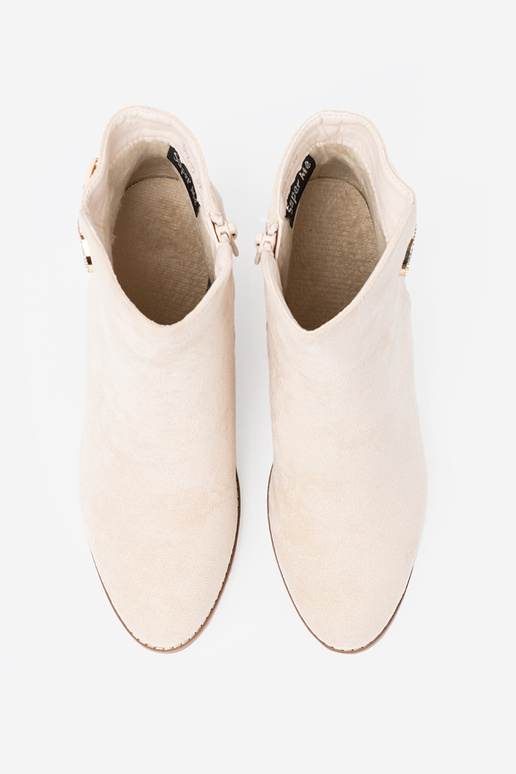 ivory ankle boots Inith a decorative buckle ivory ankle boots Inith a decorative buckle