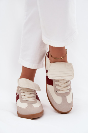 Low Women Sneakers With Folded Tongue Burgundy Ardira 2