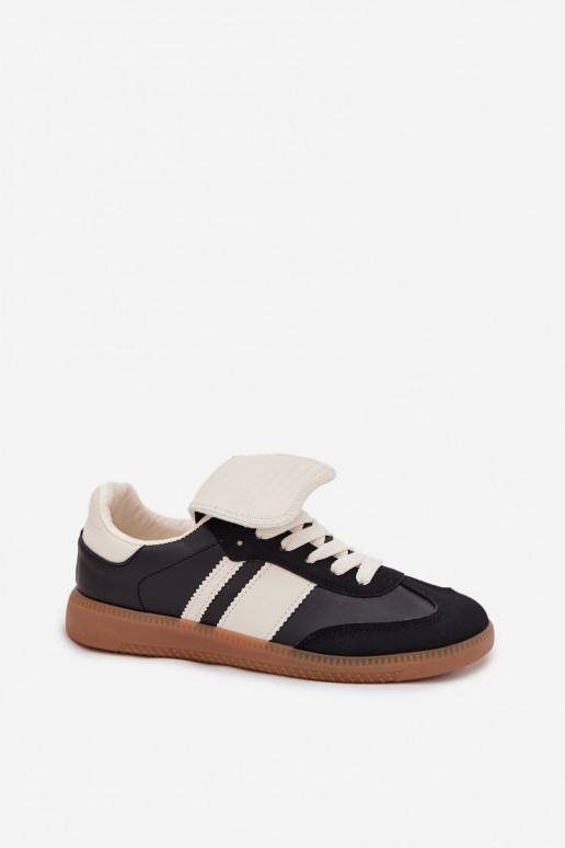 Niskie Sneakersy DamskiewithWywiniętym Językiem Czarne Ardira