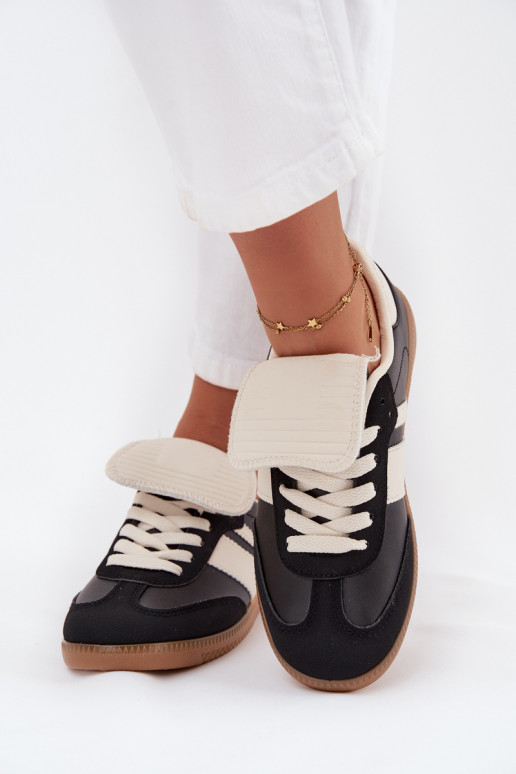 Low Women's Sneakers With Turned Tongue Black Ardira