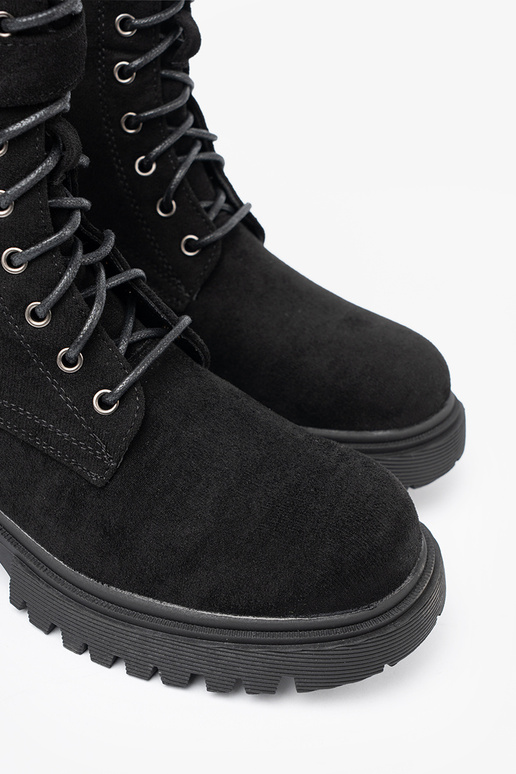 black shoes Inith buckles i lacingm