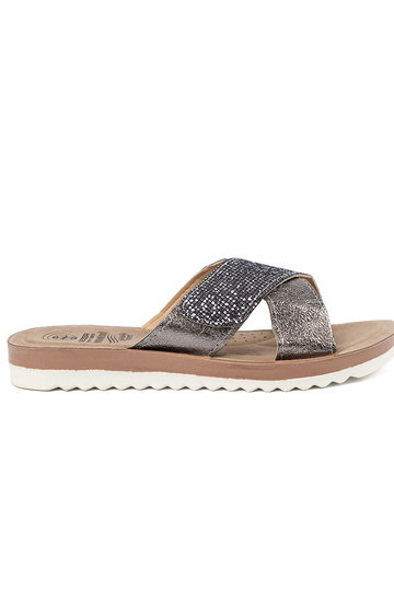 Metallic design slippers Inomens Inith Inhite sole 2