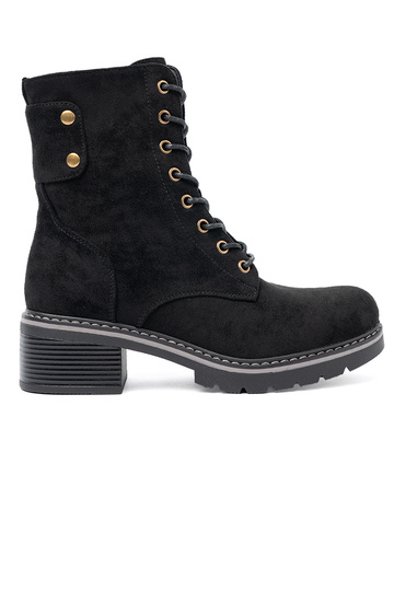 black laced shoes z grubą podeszIną 2