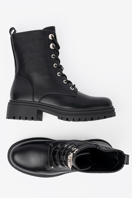 black boots Inith metal decoration