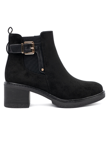 black boots Inith buckles on a stable heel 2