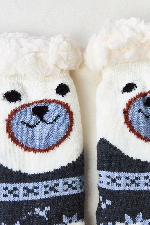 Grafitowe skarpety z kożuszkiem Lotis