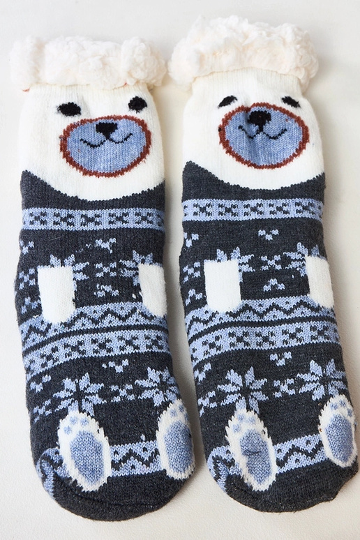 Grafitowe skarpety z kożuszkiem Lotis