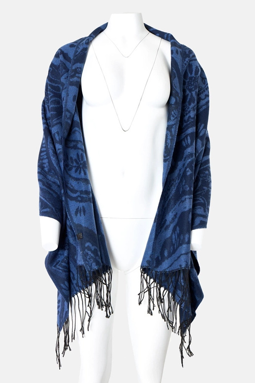 Czarno-brązowy szalik w kwiaty Colonie