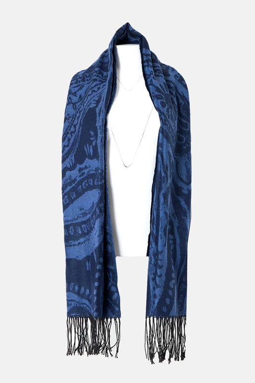 Czarno-brązowy szalik w kwiaty Colonie