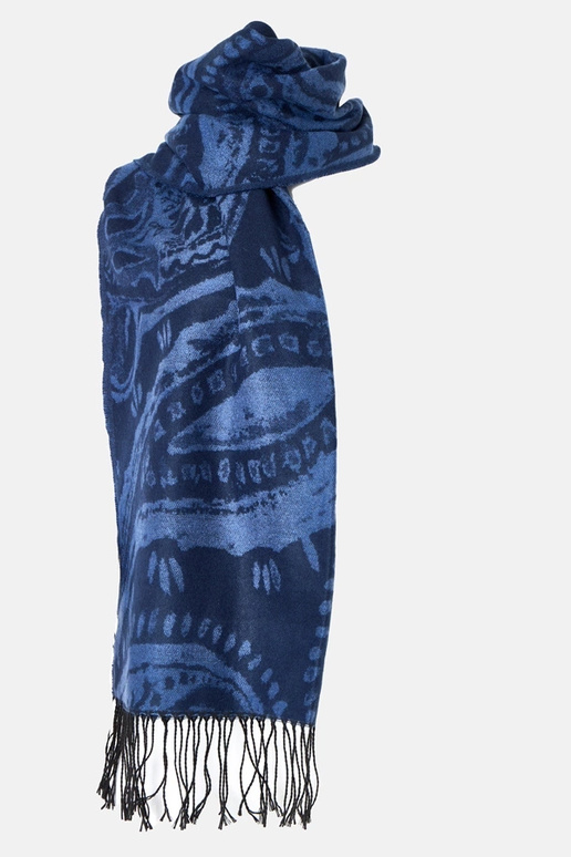 Czarno-brązowy szalik w kwiaty Colonie