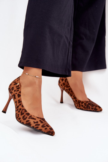 Women's Heels With Leopard Print Vinceza 62264 Brown 2