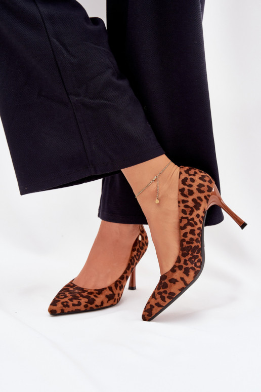 Women's Heels With Leopard Print Vinceza 62264 Brown
