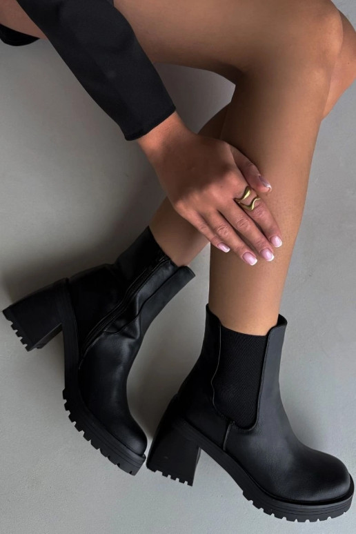 Womens Ankle Boots On Heel Black Thalira Womens Ankle Boots On Heel Black Thalira