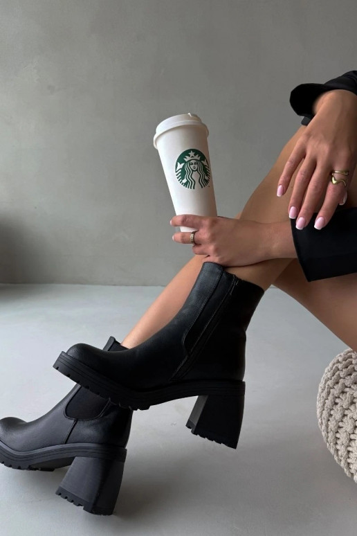 Womens Ankle Boots On Heel Black Thalira Womens Ankle Boots On Heel Black Thalira