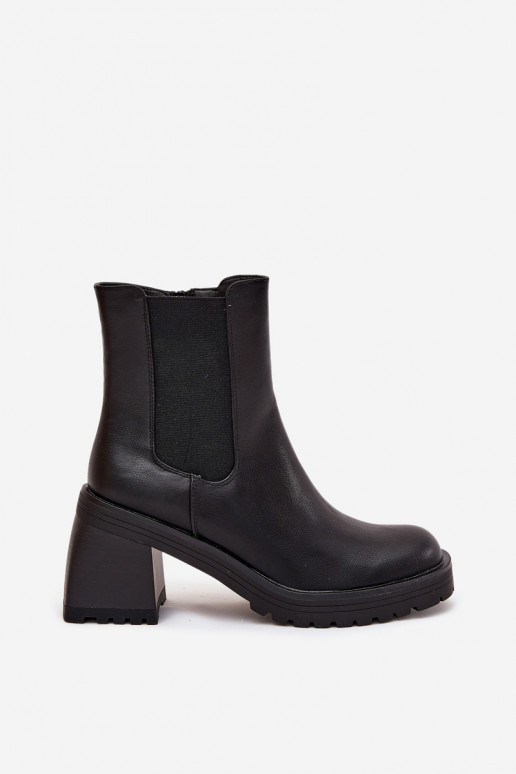 Womens Ankle Boots On Heel Black Thalira Womens Ankle Boots On Heel Black Thalira