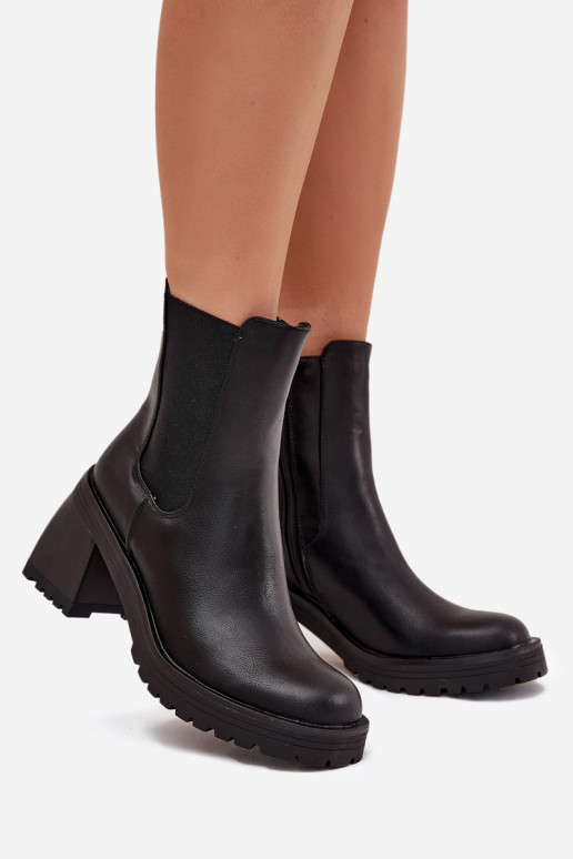 Womens Ankle Boots On Heel Black Thalira Womens Ankle Boots On Heel Black Thalira