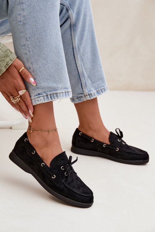 Women's Suede Loafers Big Star RR274948 Black