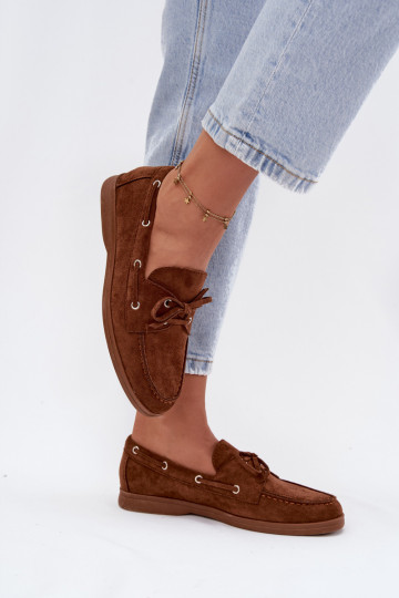 Women's Loafers Moccasins With Lacing Camel Calivra