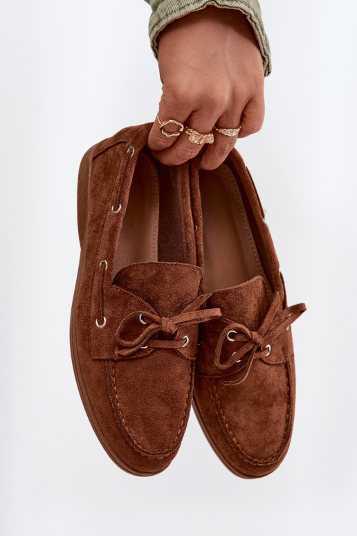 Women's Loafers Moccasins With Lacing Camel Calivra