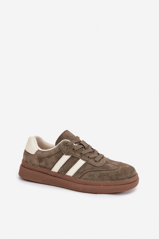 Sneakersy Damskie Zamszowe Na Platformie Ciemnozielone Sylviona Sneakersy Damskie Zamszowe Na Platformie Ciemnozielone Sylviona