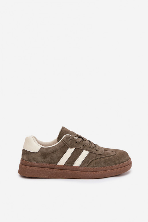 Sneakersy Damskie Zamszowe Na Platformie Ciemnozielone Sylviona Sneakersy Damskie Zamszowe Na Platformie Ciemnozielone Sylviona