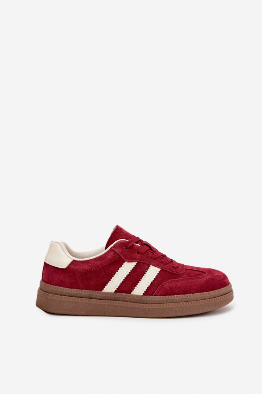 Women's Suede Sneakers on Platform Bordeaux Sylviona