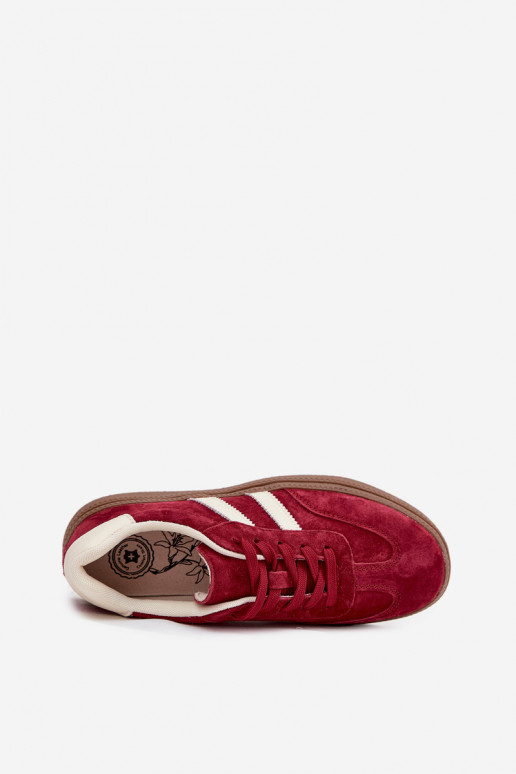 Women's Suede Sneakers on Platform Bordeaux Sylviona