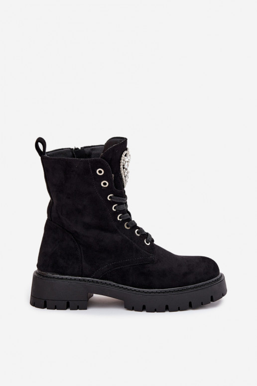 Women's workery with crystals on tongue black Rosira Women's workery with crystals on tongue black Rosira