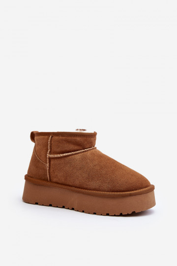 Fashionable Suede Low Snow Boots Camel Nucca 2
