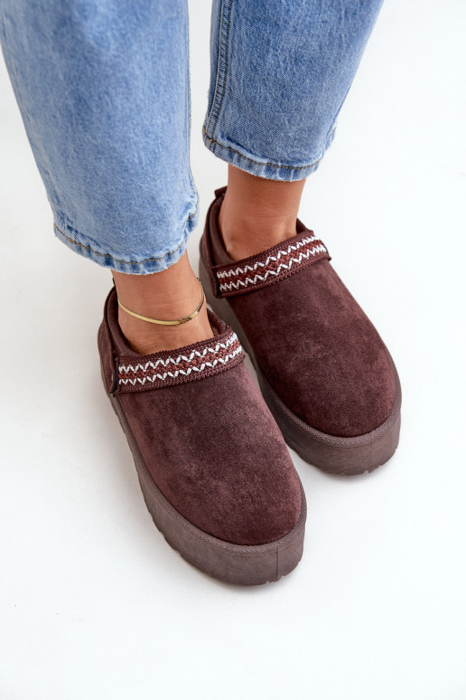 ŚniegowcewithOzdobnym Haftem Czekoladowe Selithria