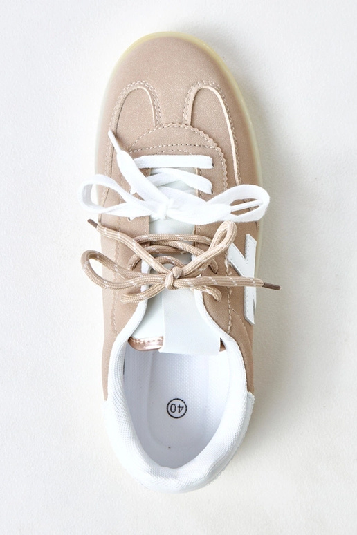 Brązowe sneakersy na platformie z...