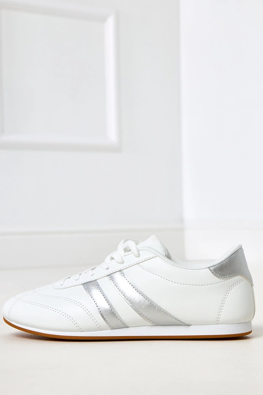 Białe sneakersy typu tenisówki ze...