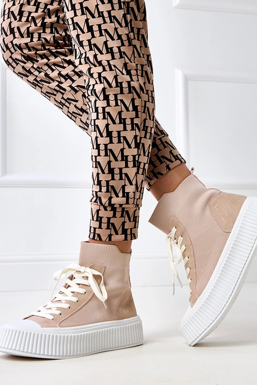 Różowe wsuwane skarpetkowe trampki na...