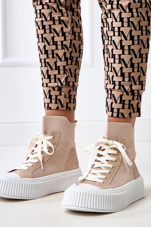 Różowe wsuwane skarpetkowe trampki na...