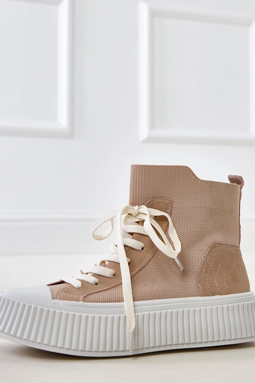 Różowe wsuwane skarpetkowe trampki na...