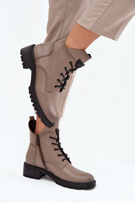 Insulated Women's Block Heel Boots Vinceza 58609 Grey Insulated Women's Block Heel Boots Vinceza 58609 Grey