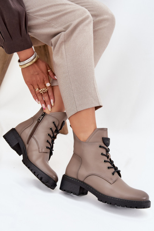 Insulated Women's Block Heel Boots Vinceza 58609 Grey Insulated Women's Block Heel Boots Vinceza 58609 Grey