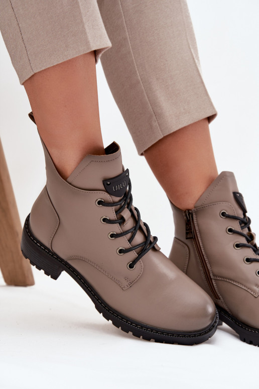 Insulated Women's Block Heel Boots Vinceza 58609 Grey Insulated Women's Block Heel Boots Vinceza 58609 Grey