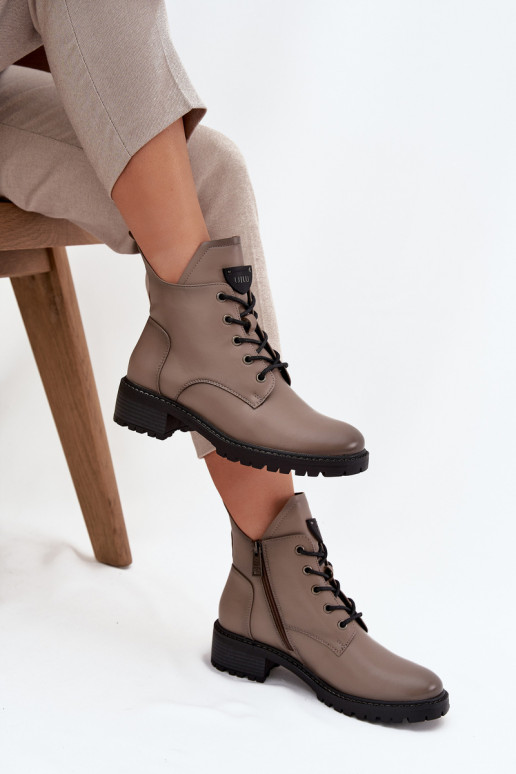 Insulated Women's Block Heel Boots Vinceza 58609 Grey Insulated Women's Block Heel Boots Vinceza 58609 Grey