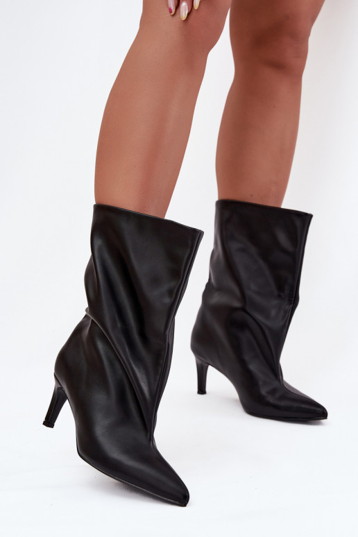 Slip-on women's ankle boots with high heel black Solvienne Slip-on women's ankle boots with high heel black Solvienne