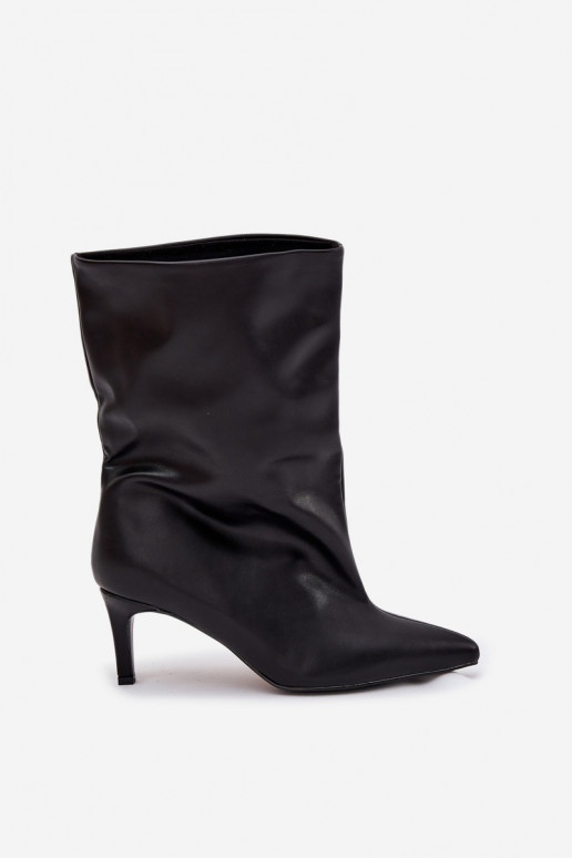 Wsuwane Botki Damskie Na Szpilce Czarne Solvienne