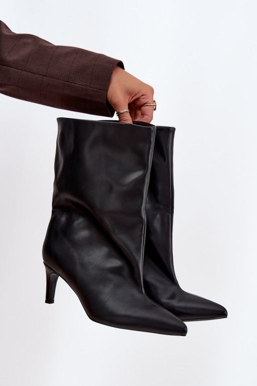 Slip-on women's ankle boots with high heel black Solvienne Slip-on women's ankle boots with high heel black Solvienne