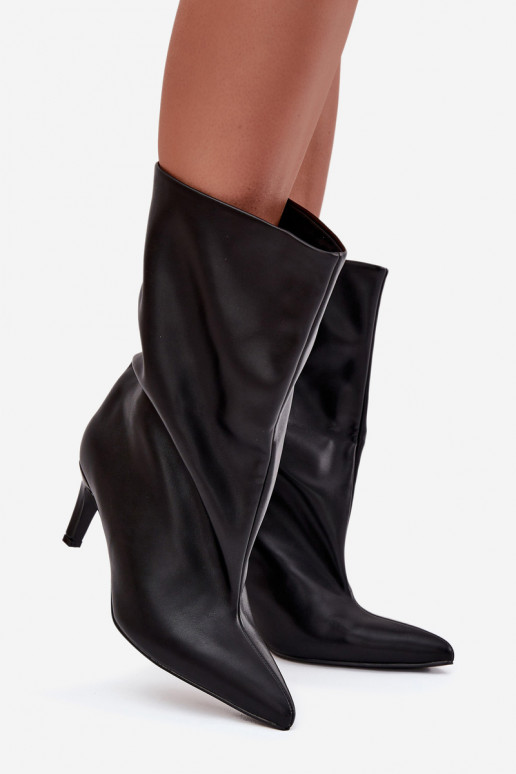 Slip-on women's ankle boots with high heel black Solvienne Slip-on women's ankle boots with high heel black Solvienne