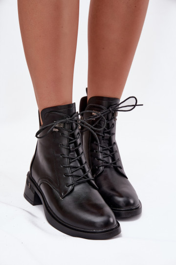 Insulated Women's Block Heeled Ankle Boots Vinceza 58602 Black