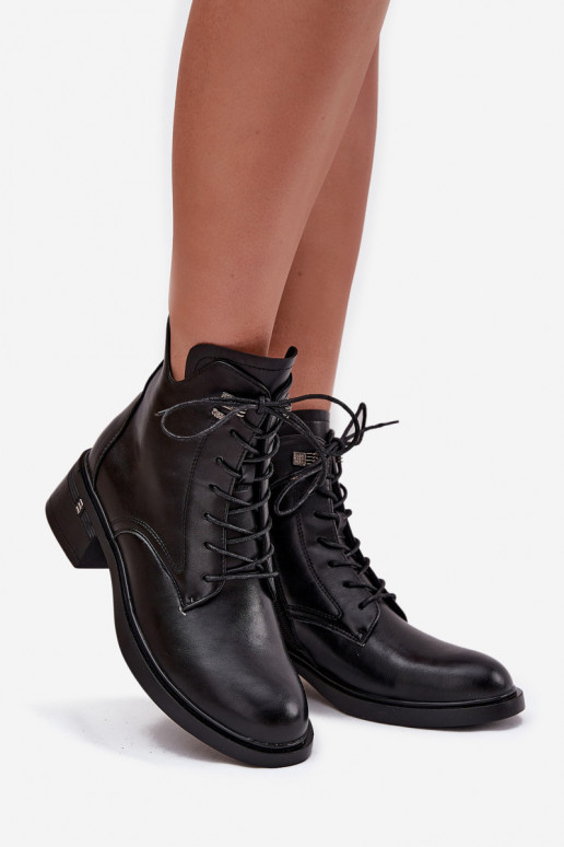 Insulated Women's Block Heeled Ankle Boots Vinceza 58602 Black